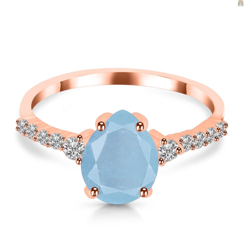 Aquamarine & White Topaz Ring AQM-RDR-3148.