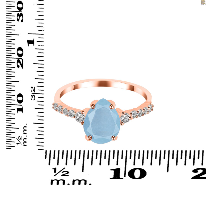 Aquamarine & White Topaz Ring AQM-RDR-3148.