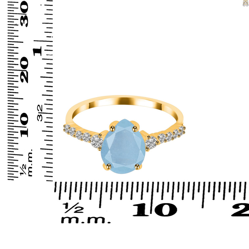 Aquamarine & White Topaz Ring AQM-RDR-3148.