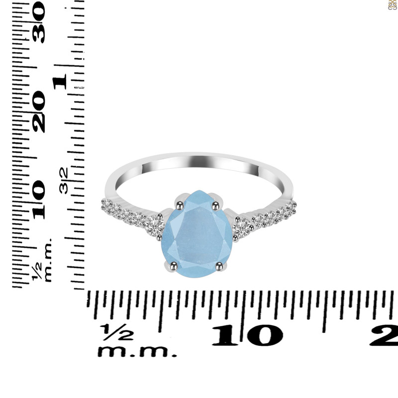 Aquamarine & White Topaz Ring AQM-RDR-3148.