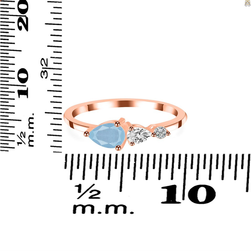 Aquamarine  & White Topaz Ring AQM-RDR-3238.
