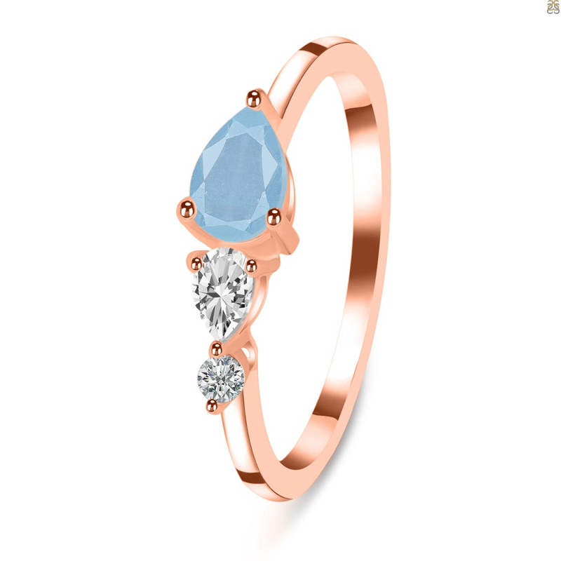 Aquamarine  & White Topaz Ring AQM-RDR-3238.
