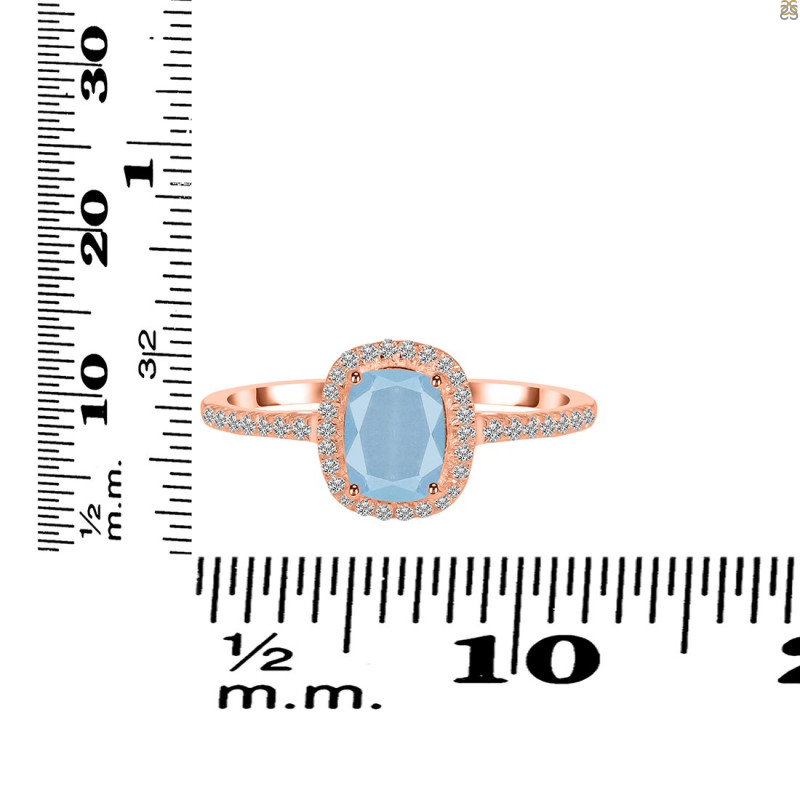 Aquamarine & White Topaz Ring AQM-RDR-3263.