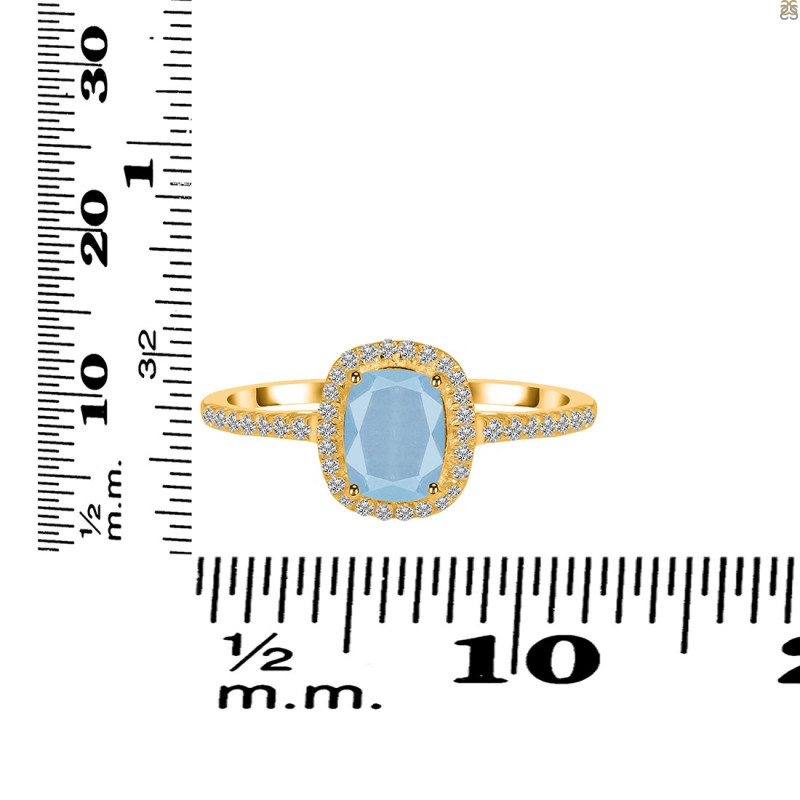 Aquamarine & White Topaz Ring AQM-RDR-3263.
