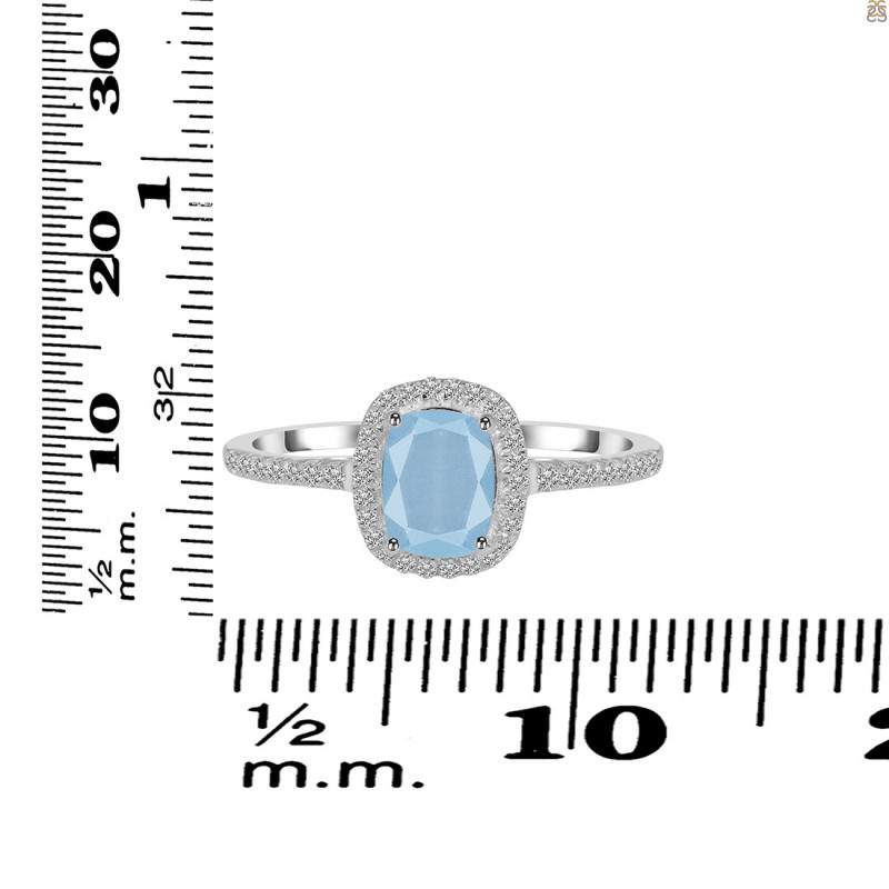 Aquamarine & White Topaz Ring AQM-RDR-3263.
