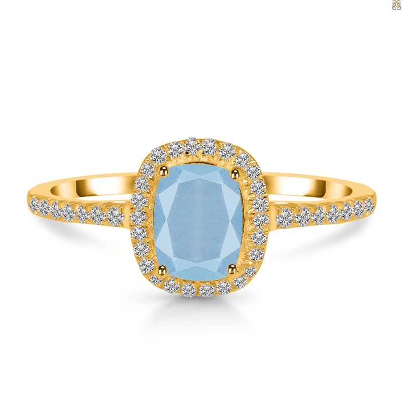 Aquamarine & White Topaz Ring AQM-RDR-3263.