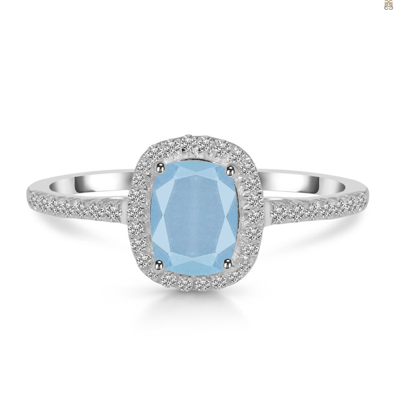 Aquamarine & White Topaz Ring AQM-RDR-3263.