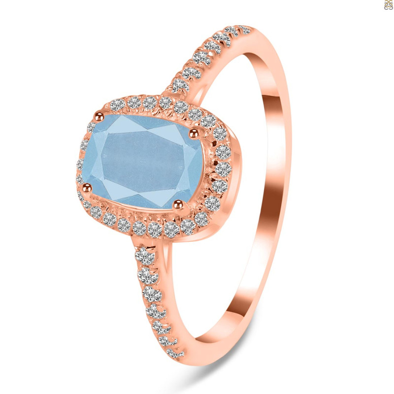 Aquamarine & White Topaz Ring AQM-RDR-3263.