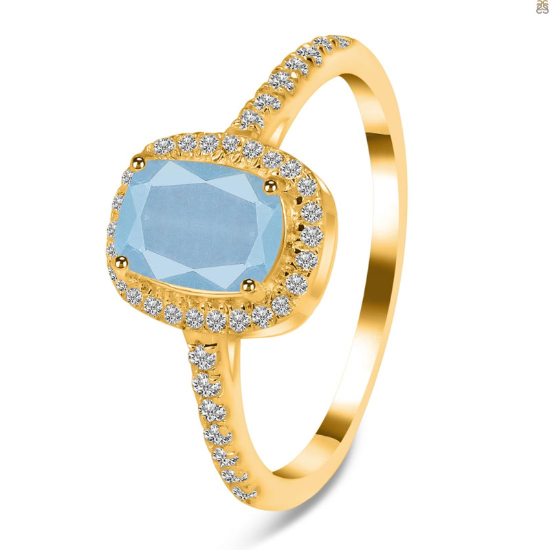 Aquamarine & White Topaz Ring AQM-RDR-3263.