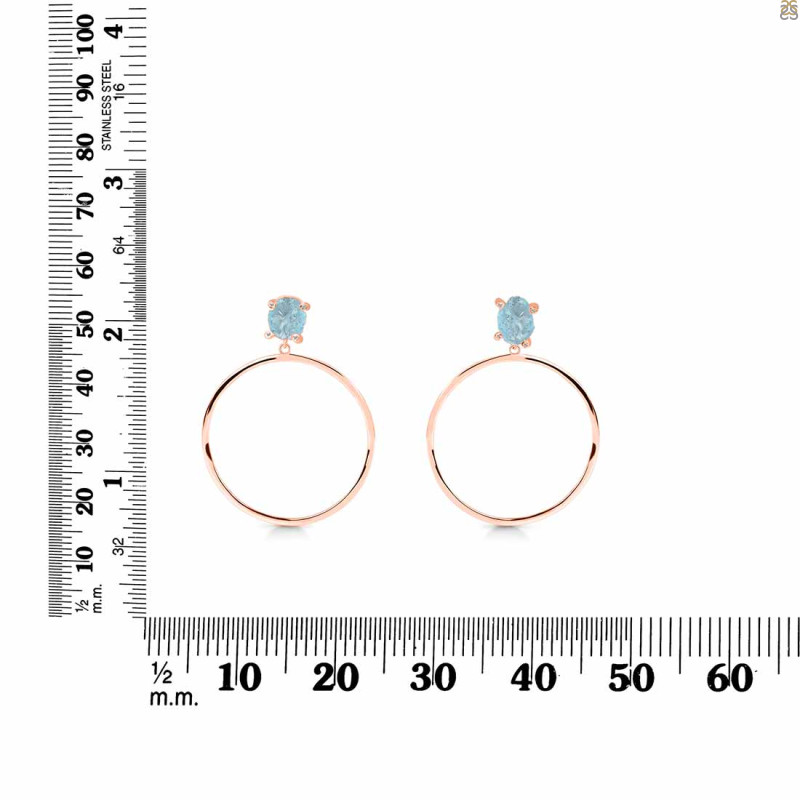 Aquamarine  Raw Crystal & White Topaz Earring AQM-RE-59.