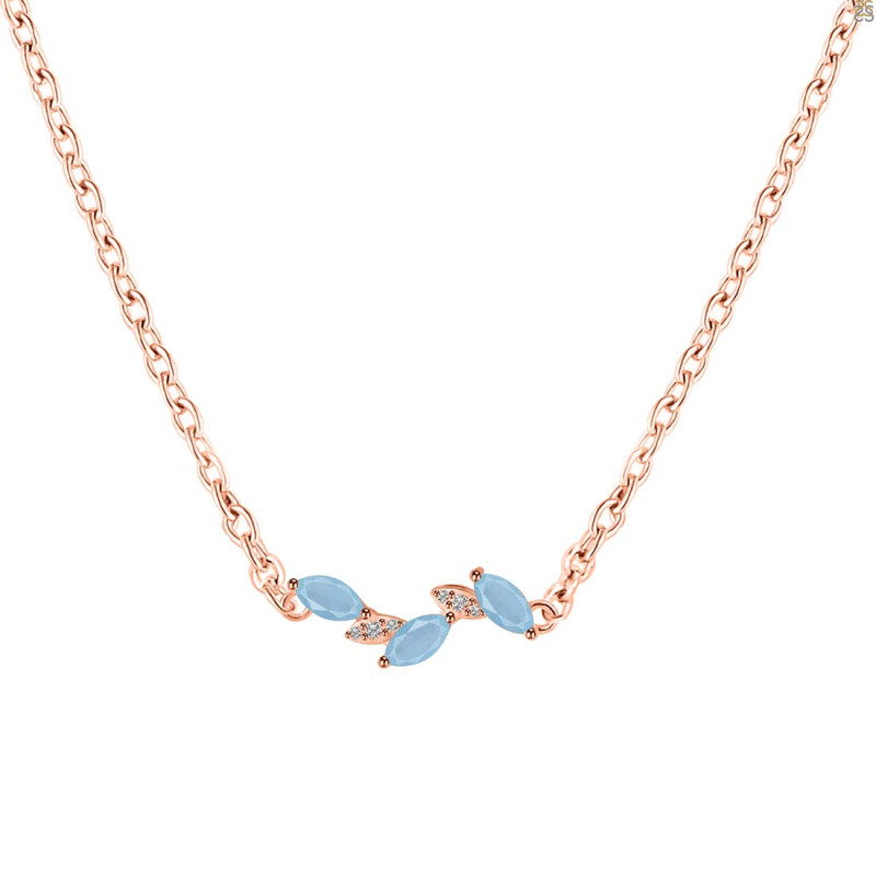 Aquamarine & White Topaz Necklace AQM-RDN-460.