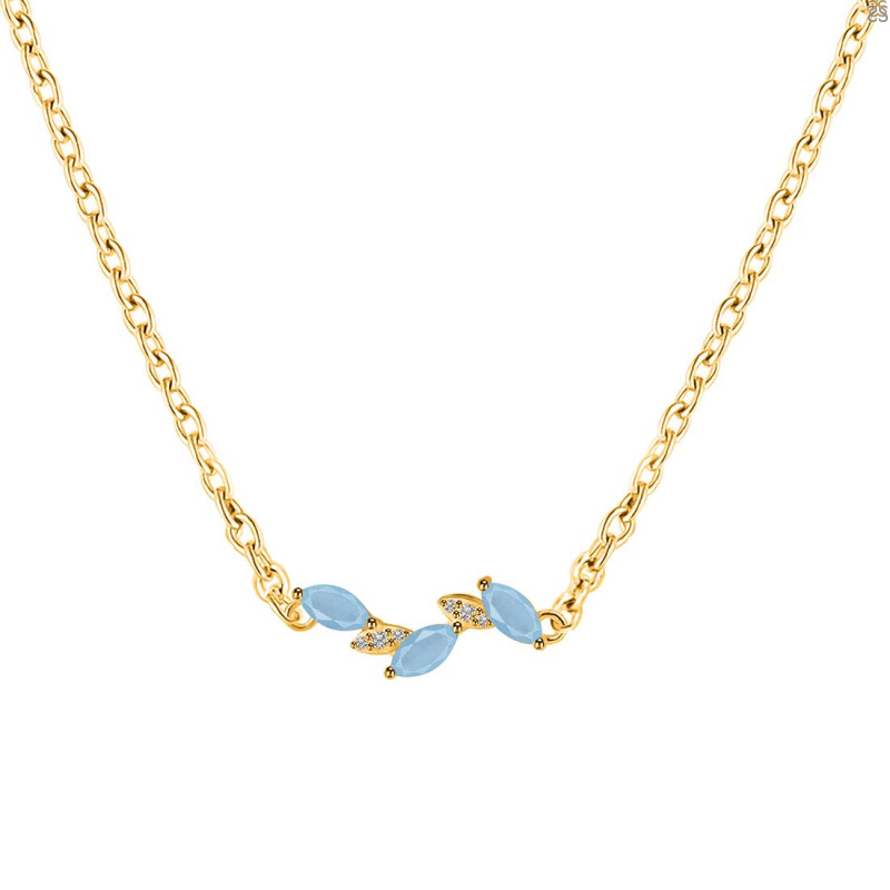 Aquamarine & White Topaz Necklace AQM-RDN-460.