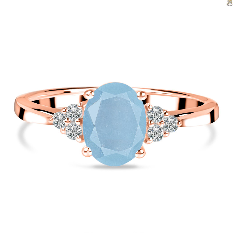 Aquamarine & White Topaz Ring AQM-RR-364.