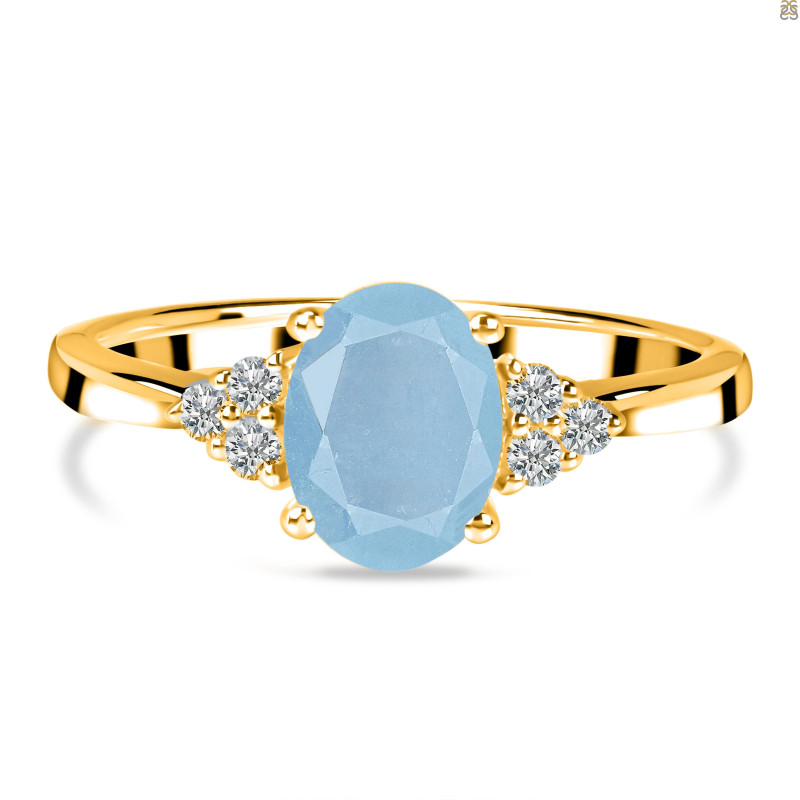 Aquamarine & White Topaz Ring AQM-RR-364.
