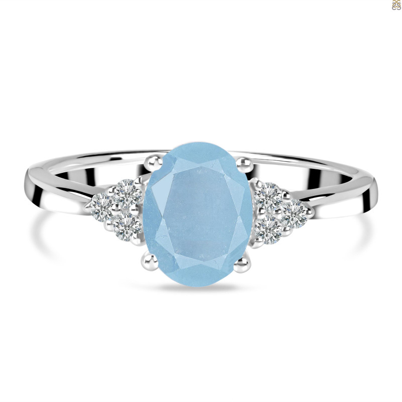Aquamarine & White Topaz Ring AQM-RR-364.