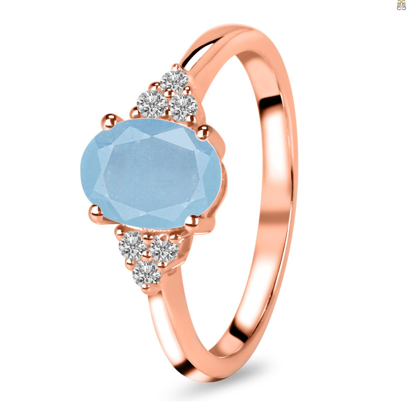 Aquamarine & White Topaz Ring AQM-RR-364.