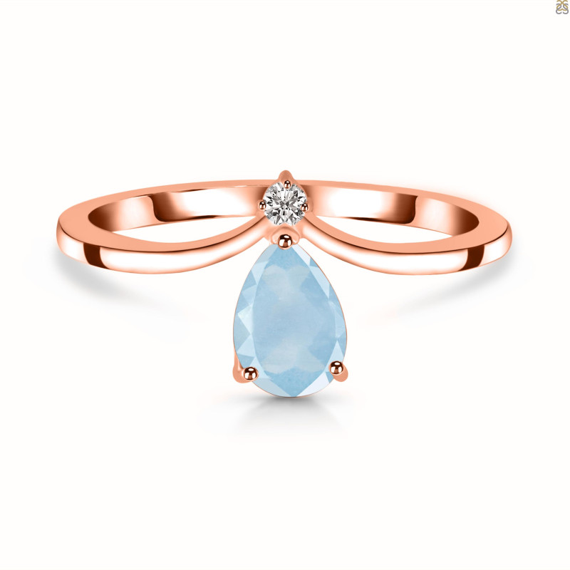 Aquamarine & White Topaz Ring AQM-RR-374.
