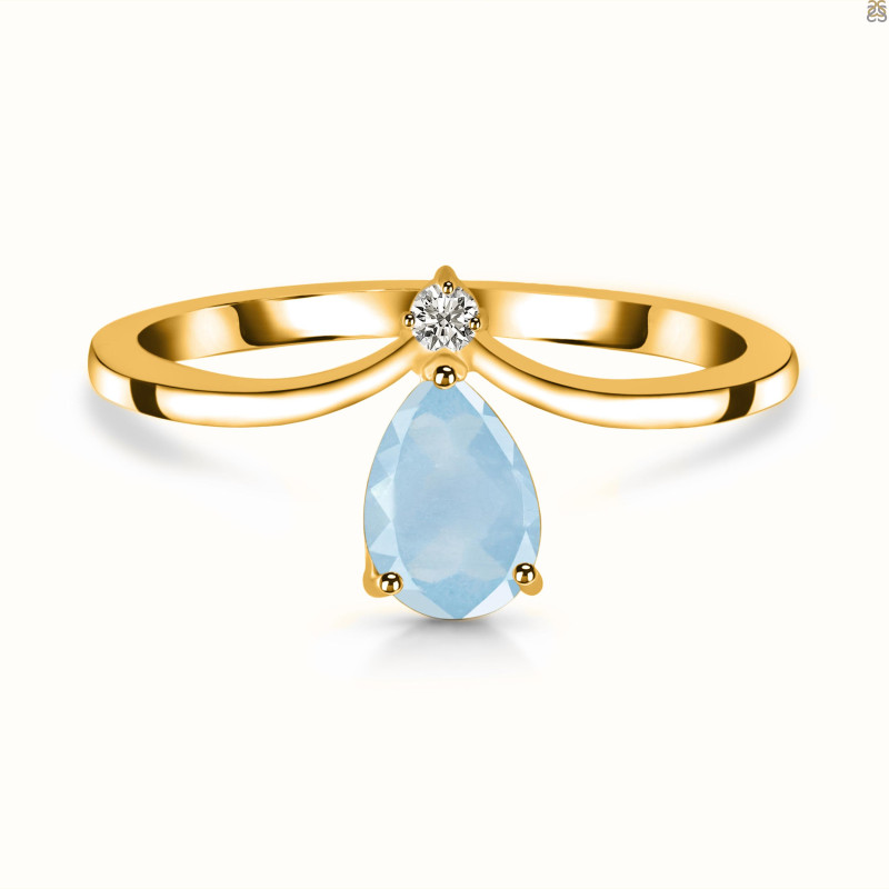 Aquamarine & White Topaz Ring AQM-RR-374.