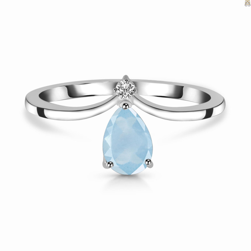 Aquamarine & White Topaz Ring AQM-RR-374.