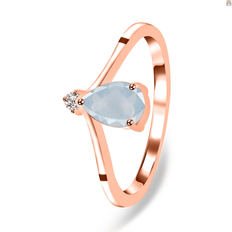 Aquamarine & White Topaz Ring AQM-RR-374.