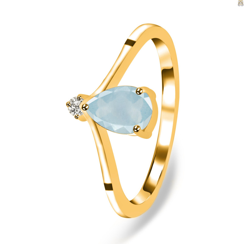 Aquamarine & White Topaz Ring AQM-RR-374.