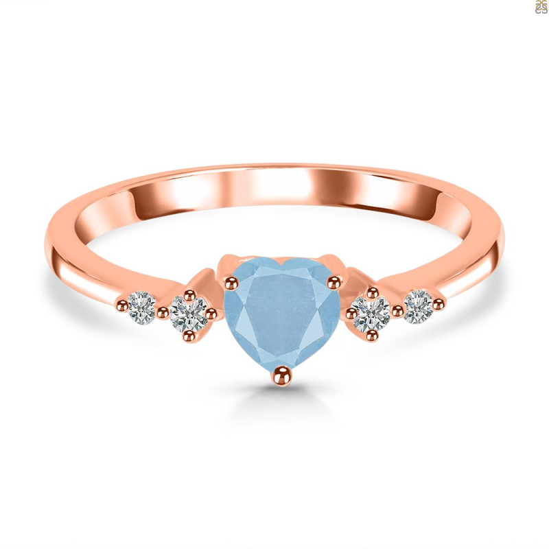 Aquamarine & White Topaz Ring AQM-RR-424.