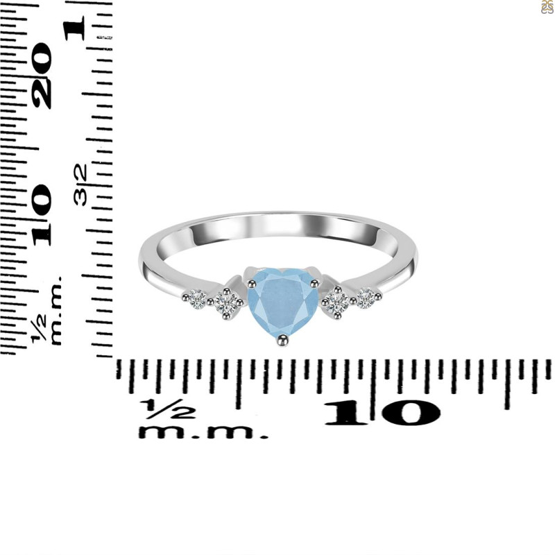 Aquamarine & White Topaz Ring AQM-RR-424.