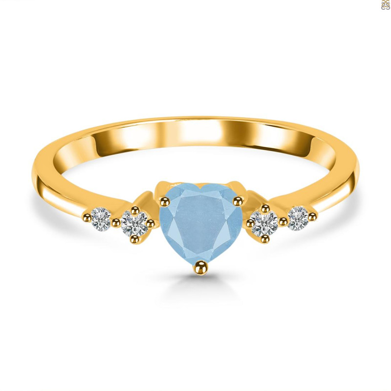 Aquamarine & White Topaz Ring AQM-RR-424.