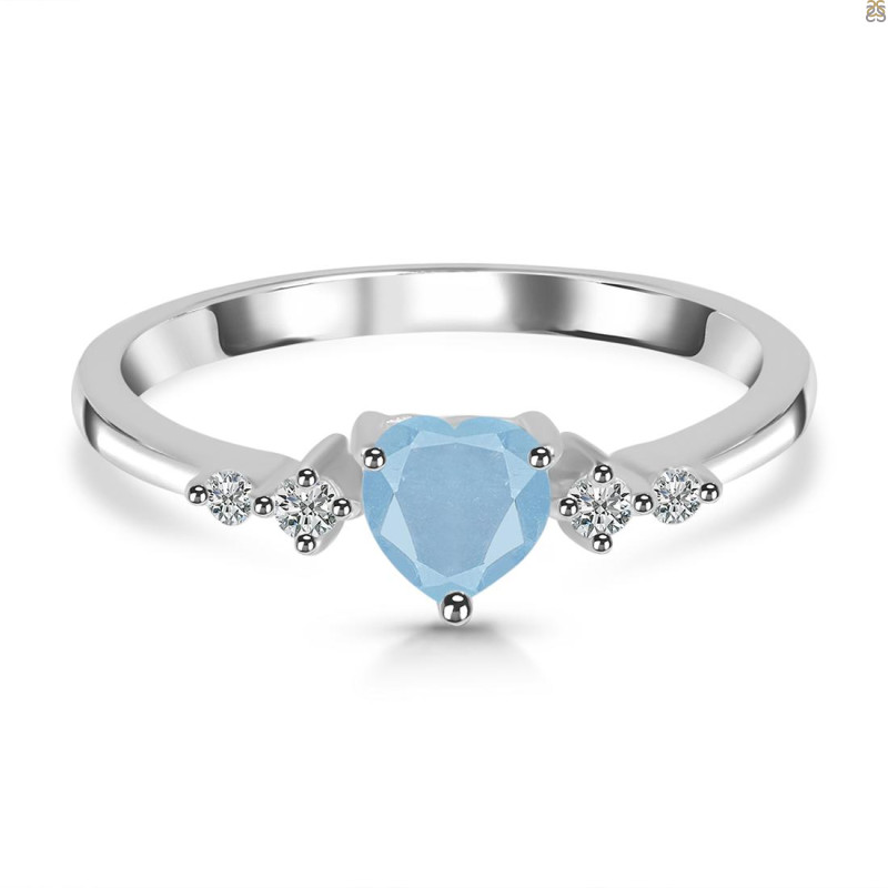 Aquamarine & White Topaz Ring AQM-RR-424.