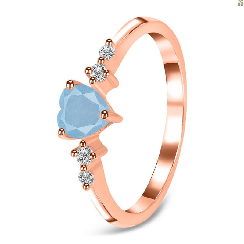 Aquamarine & White Topaz Ring AQM-RR-424.