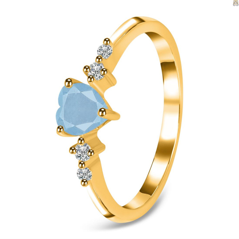 Aquamarine & White Topaz Ring AQM-RR-424.