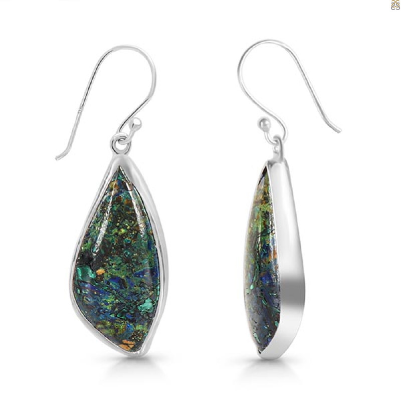 Azurite Malachite Earring-E AZM-3-43