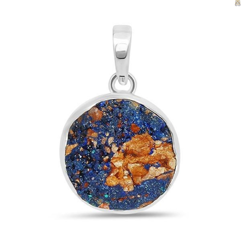 Azurite Druzy Pendant-SP AZR-1-39
