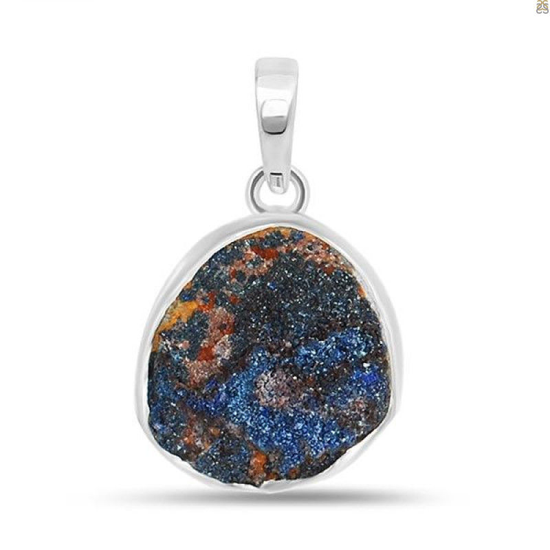 Azurite Druzy Pendant-SP AZR-1-42