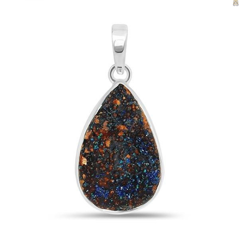 Azurite Druzy Pendant-SP AZR-1-43