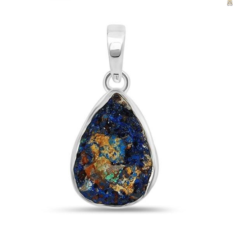 Azurite Druzy Pendant-SP AZR-1-47