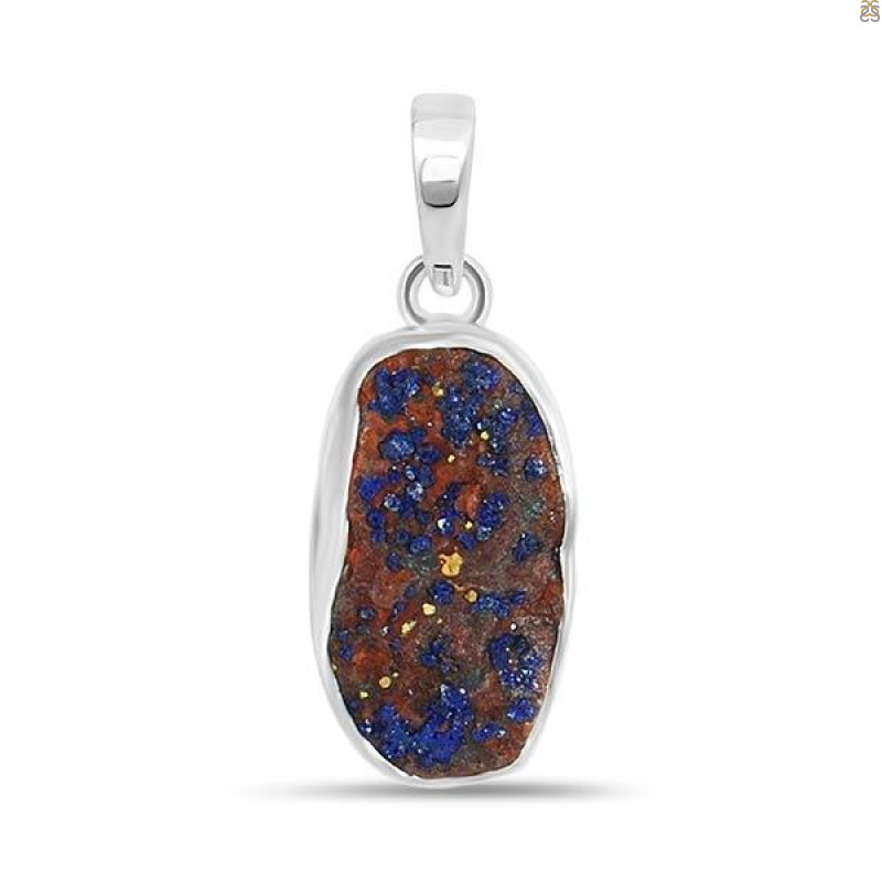 Azurite Druzy Pendant-SP AZR-1-50