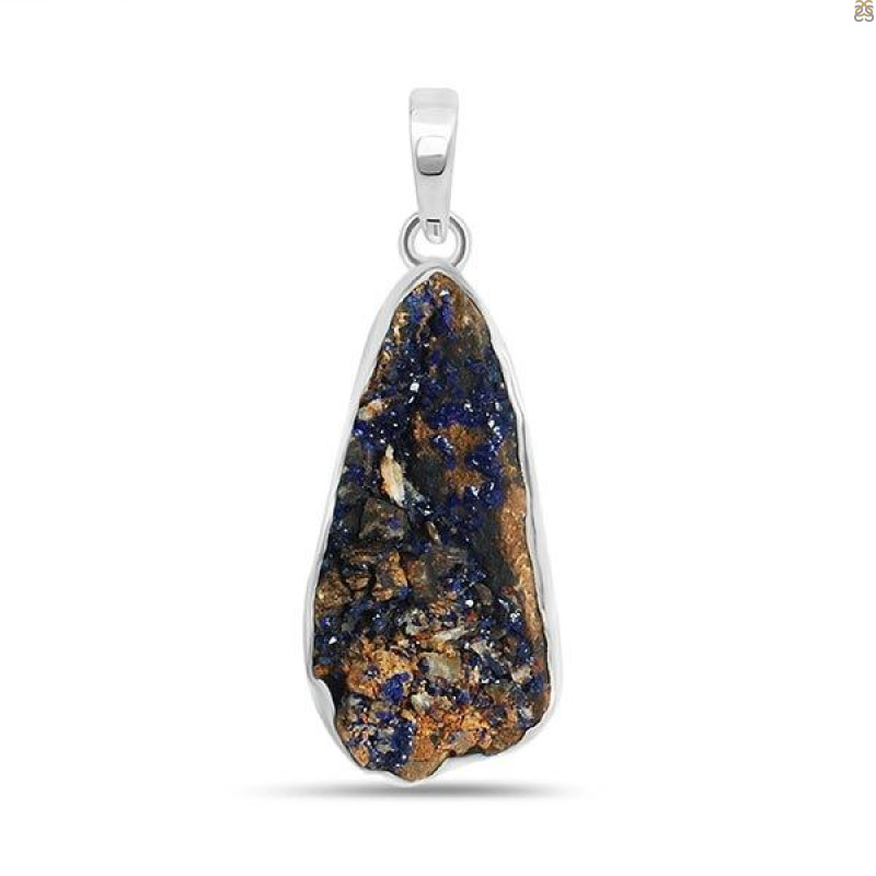 Azurite Druzy Pendant-SP AZR-1-53