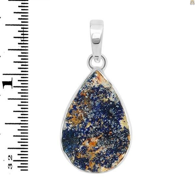 Azurite Druzy Pendant-SP AZR-1-56