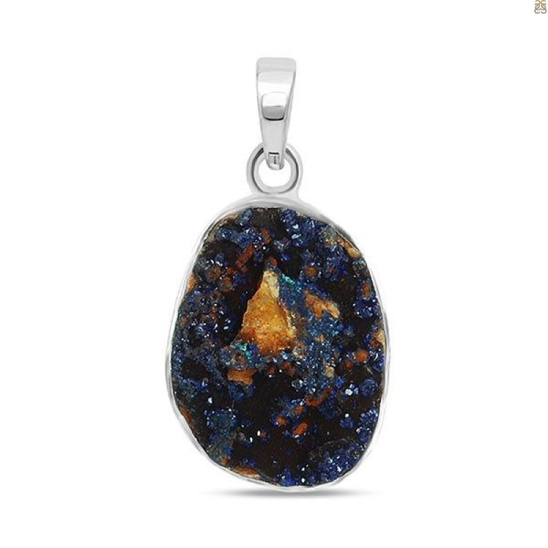 Azurite Druzy Pendant-SP AZR-1-60