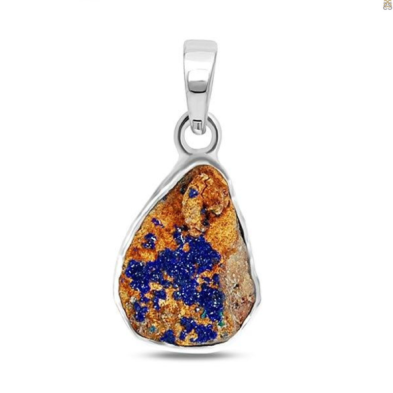 Azurite Druzy Pendant-SP AZR-1-61
