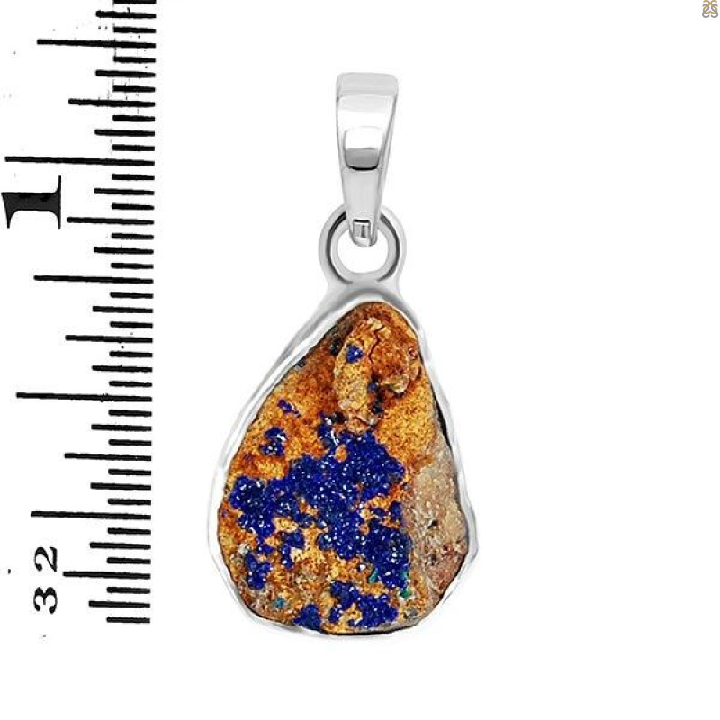 Azurite Druzy Pendant-SP AZR-1-61