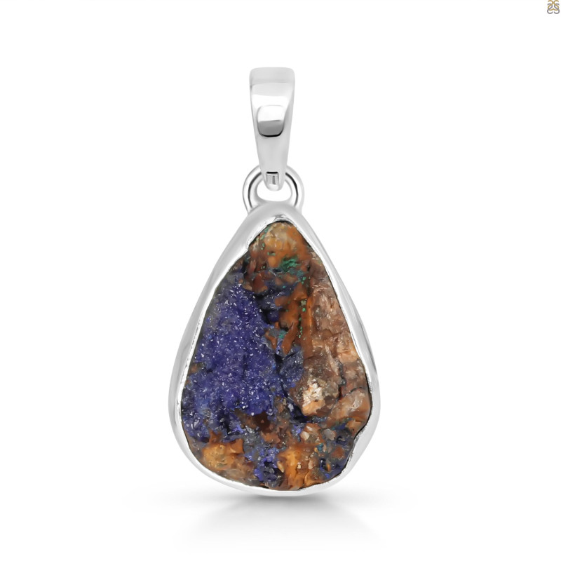 Azurite Druzy Pendant-SP AZR-1-82