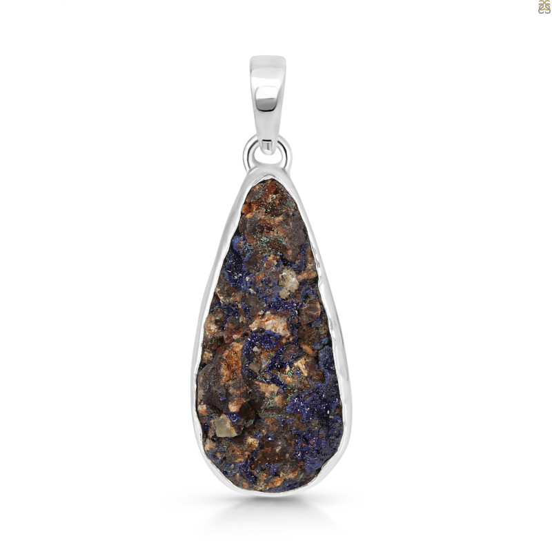 Azurite Druzy Pendant-SP AZR-1-85