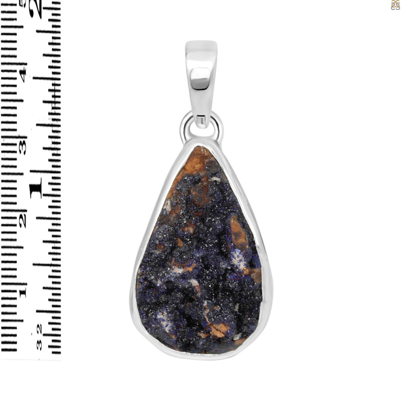 Azurite Druzy Pendant-SP AZR-1-86