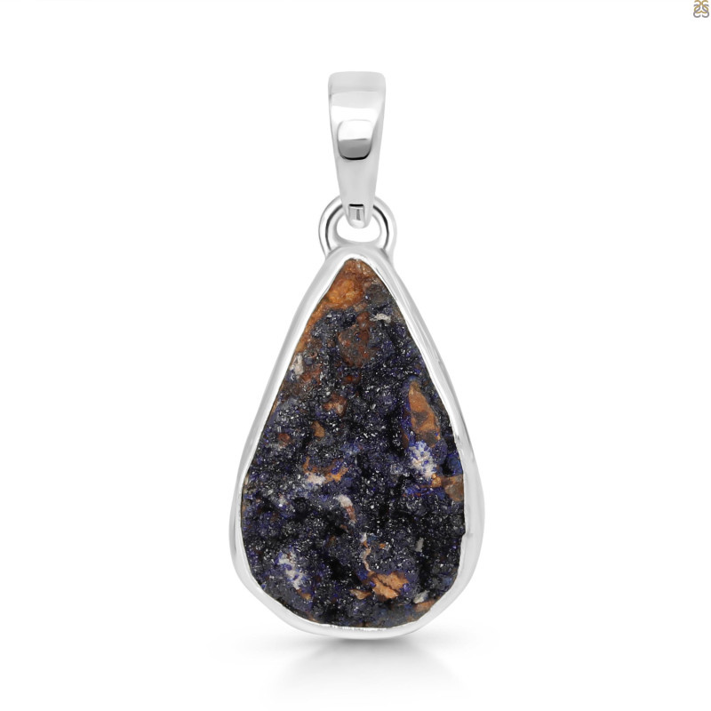 Azurite Druzy Pendant-SP AZR-1-86