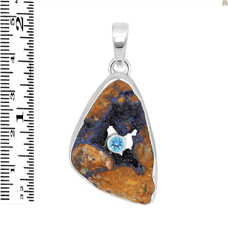 Azurite Druzy Pendant-SP AZR-1-87
