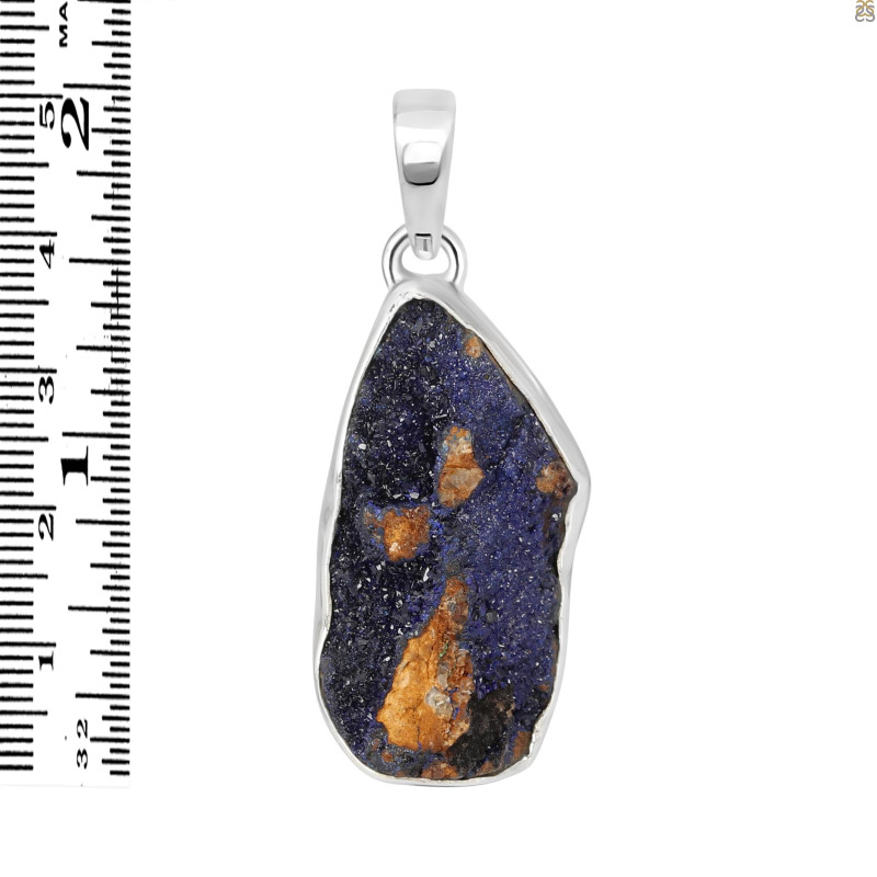 Azurite Druzy Pendant-SP AZR-1-89