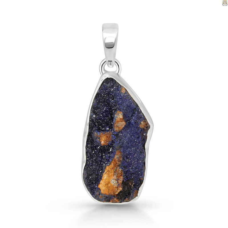 Azurite Druzy Pendant-SP AZR-1-89