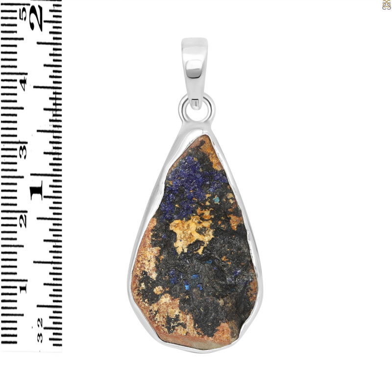 Azurite Druzy Pendant-SP AZR-1-90